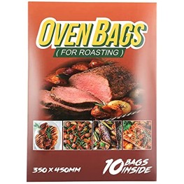 10 Counts Cooking Roasting Bags Medium Size 13.8 x 17.7 Inch Oven Bags for Chicken Meat Fish and Vegetable