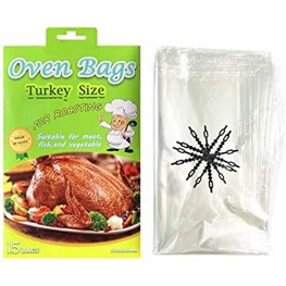 15 Counts Large Turkey Bags Oven Bags for Cooking,Meat Roasting Bags Safe for Meats Turkey Fish Vegetables 20×24 IN 1 PACK