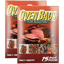 30Counts Cooking Roasting Bags Suitable Size 12 x 15 Inch Oven Bags for Chicken Meat Fish and Vegetable