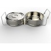 ekovana 3qt Mini Stackable Stainless Steel Pressure Cooker Steamer Insert Pans with sling handle compatible with Instant Pot Accessories 3 quart two interchangeable lids