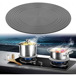 Cabilock 2pcs Heat Diffuser Reducer Flame Guard Simmer Plate Cast Iron Induction Diffuser Plate with Wooden HandleFor Electric Gas Stove Glass Induction Cooktop 22cm Black