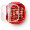 Lekue Microwave Bacon Maker Cooker with Lid 11.02 L x 9.8 W x 2.3 H Red