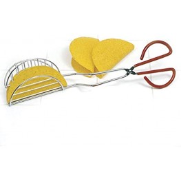 Taco Shell Maker Press,Tortilla Fryer Tongs Taco Holders Stainless Steel Tortilla Crust V-shaped Setting Clip Potato Chip Holder Taco Tongs with Rubber Handle Kitchen Tool