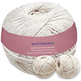 WHITEWRAP Butchers Twine 100% Organic Cotton Natural Chef Grade Food Safe Cooking Twine Baking Trussing Kitchen Twine DIY Craft halloween decorations Cotton cord Pack of 2