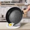 10 Inch Frying Pan with Lid Nonstick Frying Pan with Lid Frying Pan with 100% APEO & PFOA-Free Stone-Derived Non-Stick Coating Nonstick Granite Skillets Induction Compatible