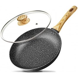 10 Inch Frying Pan with Lid Nonstick Frying Pan with Lid Frying Pan with 100% APEO & PFOA-Free Stone-Derived Non-Stick Coating Nonstick Granite Skillets Induction Compatible