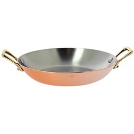 de Buyer Inocuivre Service Round Dish Pan with Brass Handles Copper Cookware with Stainless Steel Oven Safe 6.25