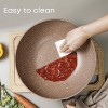 Ecowin Nonstick Wok Pan with Lid 12-inch Stir Fry Pan Granite Coating Scratch-resistant 100% Free of APEO PFOA Saute Pan for All Stoves Non-slip Bakelite Handle