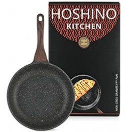 Hoshino Kitchen High-performance Nonstick Frying Pan Egg Pan Omelet Pan Swiss Granite Coating PTFE and PFOA Free with Iconic Designed Box Ideal for Gifts 10 Inch