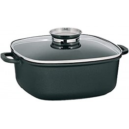 Kela Square Dutch Oven with Aroma Button 6 Quart Nonstick Aluminum Roasting Pan 11x11 Inches Casserole Serving Pan High Scratch Resistance Kerros Collection