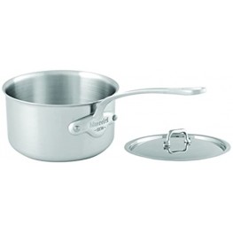 Mauviel M'Urban 14cm 5.5" Saucepan with lid Cast SS Handle Tri-Ply sauce pan brushed stainless steel