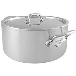 Mauviel M'Urban 24cm 9.5" lid Cast SS Handle Tri-Ply stewpan Brushed Stainless Steel
