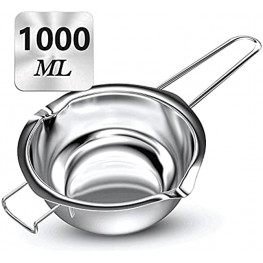 1000mL Double Boiler 304（18 8）Stainless Steel Universal Melting Chocolate Pot Large Insert Baking Tools Pot for Butter Chocolate Cheese Caramel 1000mL