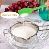 2 Pieces Stainless Steel Double Boiler Pot Baking Melting Pots for Butter 600 ml and 1000 ml and 2 Pieces Silicone Scrapers for Chocolate Candy Butter Cheese Caramel Candle Making Tools