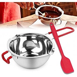 700ML Double Boiler Pot with Heat Resistant Handle Stainless Steel Melting Pot with Silicone Spatula for Melting Chocolate Candy Candle Soap and Wax