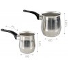 HOME-X Stainless-Steel Melting Pots-Set of 2 Mini Saucepans with Pouring Spout Stovetop Milk Warmer Turkish Coffee Maker Gravy Warmer Butter Melting Pot Set of 2 Stainless Steel