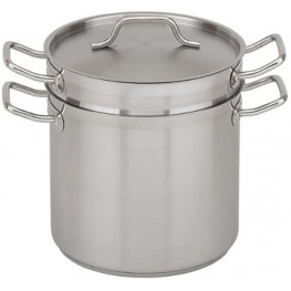 Royal Industries Double Boiler with Lid 8 qt 9.4 x 7.5 HT Stainless Steel Commercial Grade NSF Certified