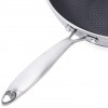 Gdrasuya10 Frying Wok Pan with Lid Stainless Steel Non Stick Double Sided Honeycomb Cooking Frying Pan for GasStove