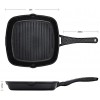 BinGoTool Square Grill Pan 11 Inch Nonstick Grill Pan Nonstick PFOA-Free Aluminum Grilling Pan Suitable for Ceramic Gas Electric Halogen Induction