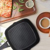 BinGoTool Square Grill Pan 11 Inch Nonstick Grill Pan Nonstick PFOA-Free Aluminum Grilling Pan Suitable for Ceramic Gas Electric Halogen Induction