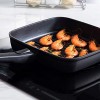 COOKER KING 10 inch Nonstick Square Grill Pans Induction For Stove Tops With Detachable Snap-on Handle Square Skillet 100% APEO & PFOA Free Bacon Pan Dishwasher Safe Oven Safe 10'' Black
