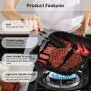ESLITE LIFE Grill Pan for Stove Tops Nonstick Square Griddle Pan Induction Steak Bacon Pan with Granite Coating 9.5 Inch