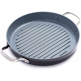 GreenPan Valencia Pro Hard Anodized Induction Safe Healthy Ceramic Nonstick Grill Pan 11" Gray