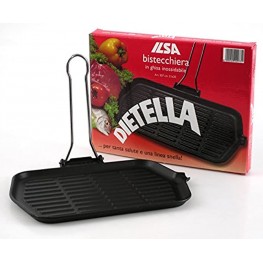 Ilsa V174 Dietella Cast Iron 9-Inch x 14.5-Inch Rectangular Grill