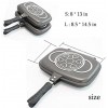Longma Double-sided Portable BBQ Grill Pan Nonstick Aluminum Alloy Double Omelette Square Pan Flip Pan Jumbo Grill Cookware for Indoor Outdoor Camping Cooked Fish Chicken