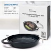 Round Cast Aluminum Griddle Pan | 10.6 Diameter Non Stick Griddle Pan for Cooking | Black Large Frying Pan with Glass Lid
