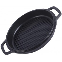 Slitree Nonstick Pre-Seasoned Cast Aluminium Grill Pan Steak Pan Griddle Pan with Assist Handle Nonstick Frying Pan Skillet with Large Loop Handles for Grilling Bacon Steak Induction Compatible 9.5"