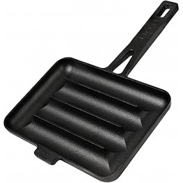 UPAN Cast Iron Sausage Pan Pre Seasoned Square Grill Pan for Kitchen and Outdoor Grill use. Works with Induction Gas Ceramic and Electric Cooktops. Safe for Oven and Camp Fire Use