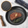 WINSDOM 10.6 inch Nonstick Round Grill Pan for Stove Tops Frying Pan with Lid Induction Cooker- Steak Bacon Cooker Pans with Deep Ridges Cast Aluminum Cook Whatever Pan & Bakelite Handle Cookware