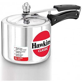HAWKIN Classic CL3T 3-Liter New Improved Aluminum Pressure Cooker Small Silver