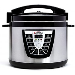 Power Pressure Cooker XL XL 10-Quart Electric Pressure Slow Rice Cooker Steamer & More 7 One-Touch Programs Silver