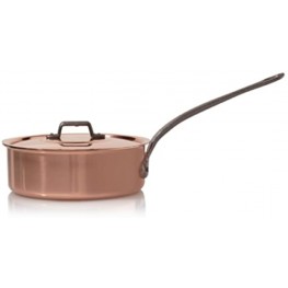 Baumalu High Sided Frying Pan + Lid Solid Copper 22cm