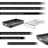 Classic Cuisine Roasting Pan with Angled Rack-Nonstick Oven Roaster and Removable Tray-Drain Fat and Grease for Healthier Cooking-Kitchen Cookware L 16.5”x W 12”x H 2.5”