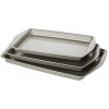 Rachael Ray Nonstick Bakeware Set without Grips includes Nonstick Cookie Sheets Baking Sheets 3 Piece Silver