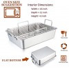 Roasting Pan E-far 14 Inch Stainless steel Turkey Roaster with Rack Include Deep Lasagna Pan & V-shaped Rack & Roasting Rack Non-Toxic & Heavy Duty Easy Clean & Dishwasher Safe Rectangular