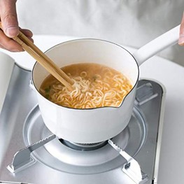 1.2L Nonstick Saucepan Melting Coffee Milk Boiling Porridge Soup Saucepan Gas Stove Enamel Pot for Home Kitchen or Restaurant