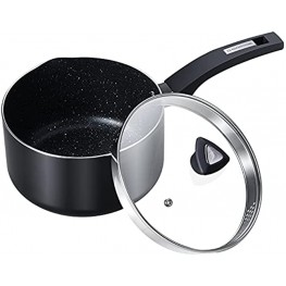 3 Quart Pot-3 qt Saucepan with Lid Nonstick Saucepan with Lid 4.4 Deep Soup Pot Sauciers Heating Fast Easy to Clean Comfortable Handle Suitable for Every Stove Black