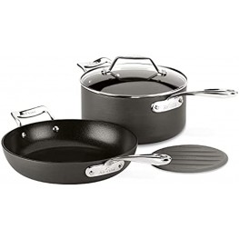 All-Clad Essentials Nonstick Hard Anodized Fry & Sauce Pan 10.5 inch and 4 quart Black