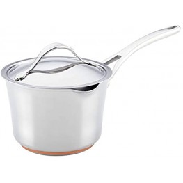 Anolon 77448 Nouvelle Stainless Steel Sauce Pan Saucepan with Straining and Lid 3.5 Quart Silver