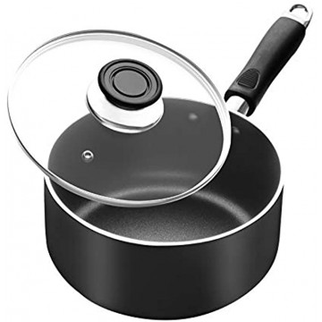 Classic Nonstick Saucepan with Straining and Glass Lid Cover 2-Quart Aluminum Covered Sauce Pan for Home Kitchen Dishwasher Safe Multipurpose Pot with Ergonomic Handle Induction Compatible2 Quart
