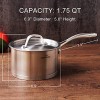 HOMICHEF Matte Polished NICKEL FREE Stainless Steel 1.75 QTQuart Sauce Pan Sauce Pot with Lid Cookware Pots And Pans Sets 30111