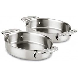 All-Clad 59900 Stainless Steel 7-Inch Oval-Shaped Baker Specialty Cookware Set 2-Piece Silver