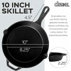 Cuisinel Cast Iron Skillet Set 3-Piece: 6 + 8 + 10-Inch Chef Frying Pans Pre-Seasoned Oven Safe Cookware + 3 Heat-Resistant Handle Covers Indoor Outdoor Use Grill Stovetop BBQ Fire Safe
