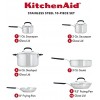 KitchenAid Stainless Steel Cookware Pots and Pans Set 10 Piece Brushed Silver