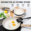 MICHELANGELO Pots and Pans Set 12 Piece Ultra Non-Stick Stone Cookware Set with Spatula & Spoon Granite Pots and Pans Nonstick Pots and Pans Set 10pcs White