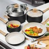 MICHELANGELO Pots and Pans Set 12 Piece Ultra Non-Stick Stone Cookware Set with Spatula & Spoon Granite Pots and Pans Nonstick Pots and Pans Set 10pcs White